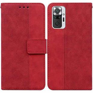 For Xiaomi Redmi Note 10 Lite Geometric Embossed Leather Phone Case(Red)
