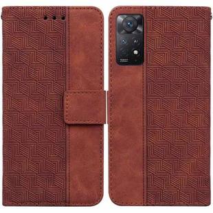 For Xiaomi Redmi Note 11 Pro 5G / 4G Foreign Version Geometric Embossed Leather Phone Case(Brown)