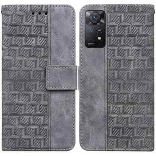 For Xiaomi Redmi Note 11 Pro 5G / 4G Foreign Version Geometric Embossed Leather Phone Case(Grey)