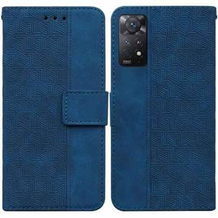 For Xiaomi Redmi Note 11 Pro 5G / 4G Foreign Version Geometric Embossed Leather Phone Case(Blue)