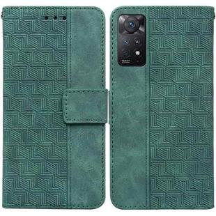 For Xiaomi Redmi Note 11 Pro 5G / 4G Foreign Version Geometric Embossed Leather Phone Case(Green)