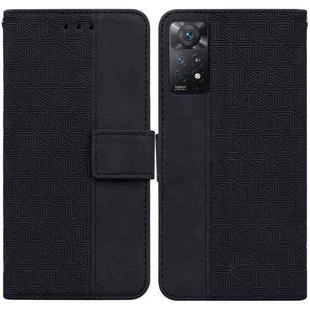 For Xiaomi Redmi Note 11 Pro 5G / 4G Foreign Version Geometric Embossed Leather Phone Case(Black)