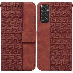 For Xiaomi Redmi Note 11 / Note 11S Geometric Embossed Leather Phone Case(Brown)