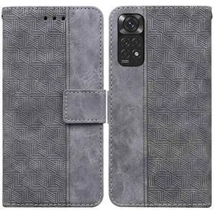 For Xiaomi Redmi Note 11 / Note 11S Geometric Embossed Leather Phone Case(Grey)