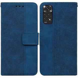 For Xiaomi Redmi Note 11 / Note 11S Geometric Embossed Leather Phone Case(Blue)