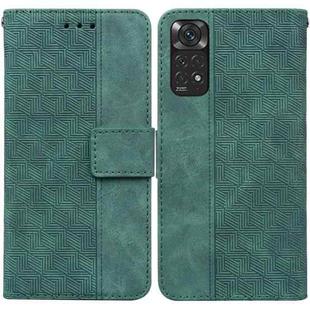 For Xiaomi Redmi Note 11 / Note 11S Geometric Embossed Leather Phone Case(Green)