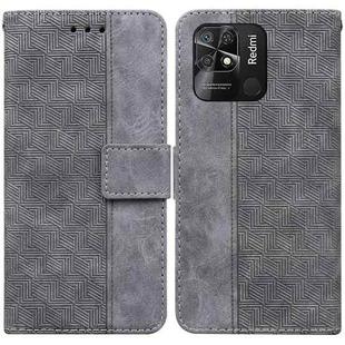 For Xiaomi Redmi 10C Geometric Embossed Leather Phone Case(Grey)