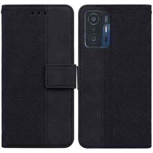 For Xiaomi Mi 11T / 11T Pro Geometric Embossed Leather Phone Case(Black)