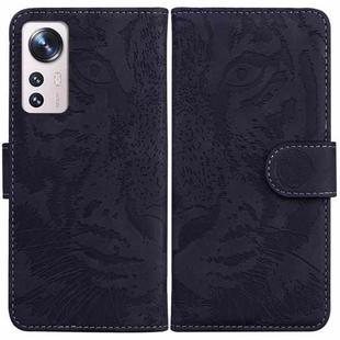 For Xiaomi 12 Pro Tiger Embossing Pattern Horizontal Flip Leather Phone Case(Black)