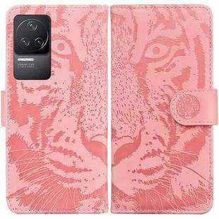 For Xiaomi Redmi K50 / Redmi K50 Pro Tiger Embossing Pattern Horizontal Flip Leather Phone Case(Pink)