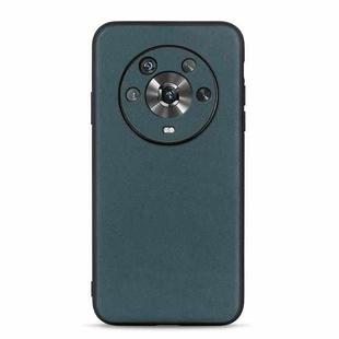 For Honor Magic4 Accurate Hole Lambskin Texture Genuine Leather Phone Case(Green)