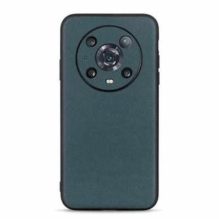 For Honor Magic4 Pro Accurate Hole Lambskin Texture Genuine Leather Phone Case(Green)