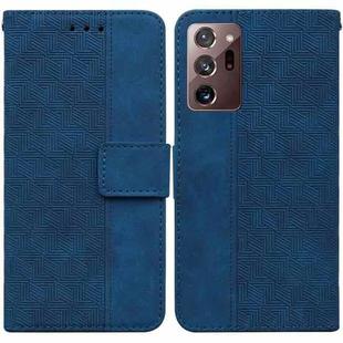 For Samsung Galaxy Note20 Ultra Geometric Embossed Leather Phone Case(Blue)