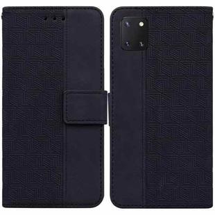 For Samsung Galaxy Note10 Lite / A81 Geometric Embossed Leather Phone Case(Black)