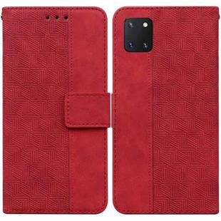 For Samsung Galaxy Note10 Lite / A81 Geometric Embossed Leather Phone Case(Red)