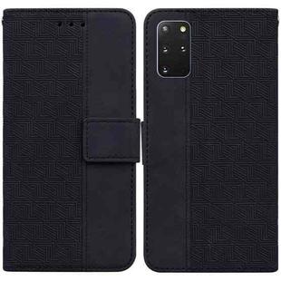 For Samsung Galaxy S20+ Geometric Embossed Leather Phone Case(Black)