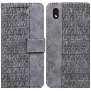 For Samsung Galaxy A01 Core Geometric Embossed Leather Phone Case(Grey)