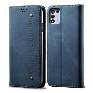 For OPPO Realme Q3T / K9S / Realme Q3s Denim Texture Casual Style Leather Phone Case(Blue)