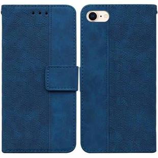 For iPhone SE 2022 / SE 2020 / 8 / 7 Geometric Embossed Leather Phone Case(Blue)