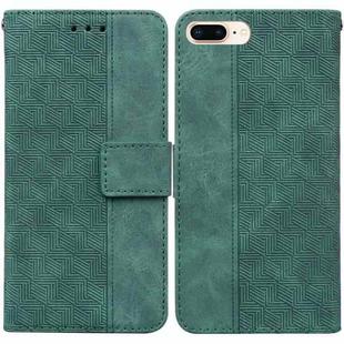 Geometric Embossed Leather Phone Case For iPhone 8 Plus / 7 Plus(Green)