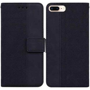 Geometric Embossed Leather Phone Case For iPhone 8 Plus / 7 Plus(Black)