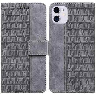 For iPhone 11 Geometric Embossed Leather Phone Case (Grey)