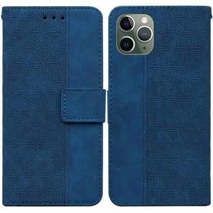 For iPhone 11 Pro Geometric Embossed Leather Phone Case (Blue)