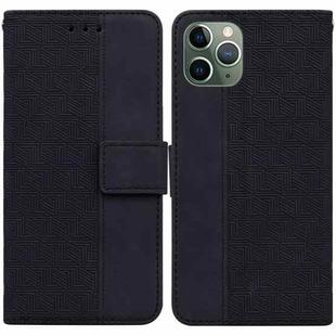 For iPhone 11 Pro Geometric Embossed Leather Phone Case (Black)