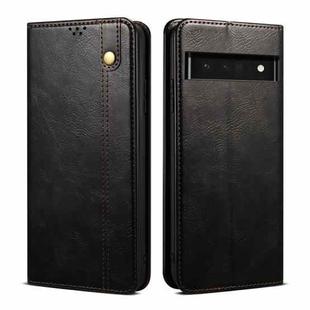 For Google Pixel 6a Oil Wax Crazy Horse Texture Leather Phone Case(Black)