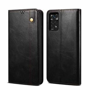 For Xiaomi Redmi Note 11 Pro 4G / 5G Oil Wax Crazy Horse Texture Leather Phone Case(Black)