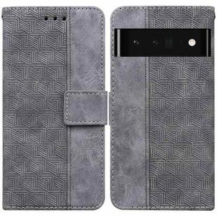 For Google Pixel 6 Pro Geometric Embossed Leather Phone Case(Grey)