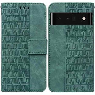 For Google Pixel 6 Pro Geometric Embossed Leather Phone Case(Green)