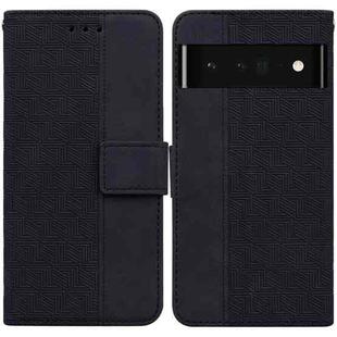 For Google Pixel 6 Pro Geometric Embossed Leather Phone Case(Black)