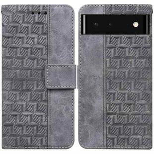 For Google Pixel 6 Geometric Embossed Leather Phone Case(Grey)
