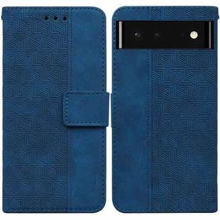 For Google Pixel 6 Geometric Embossed Leather Phone Case(Blue)
