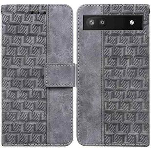 For Google Pixel 6a Geometric Embossed Leather Phone Case(Grey)