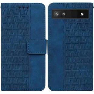 For Google Pixel 6a Geometric Embossed Leather Phone Case(Blue)