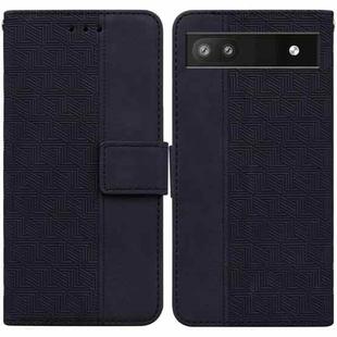 For Google Pixel 6a Geometric Embossed Leather Phone Case(Black)