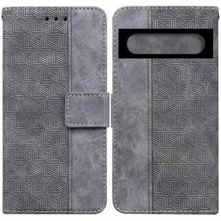 For Google Pixel 7 Pro 5G Geometric Embossed Leather Phone Case(Grey)