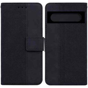 For Google Pixel 7 Pro 5G Geometric Embossed Leather Phone Case(Black)