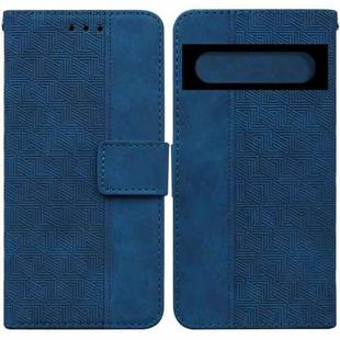 For Google Pixel 7 5G Geometric Embossed Leather Phone Case(Blue)