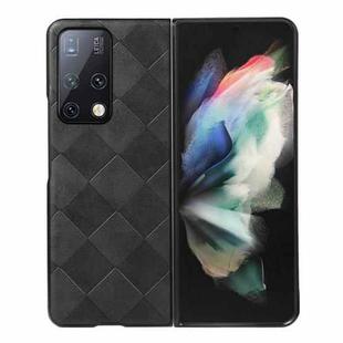 For Huawei Mate X2 Weave Plaid PU Phone Case(Black)