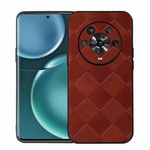 For Honor Magic4 Weave Plaid PU Phone Case(Blue)