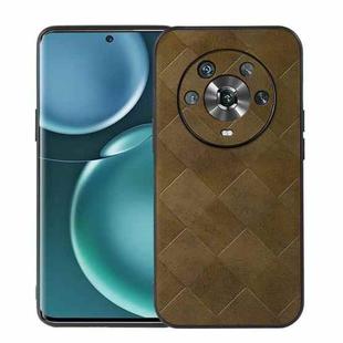 For Honor Magic4 Weave Plaid PU Phone Case(Green)