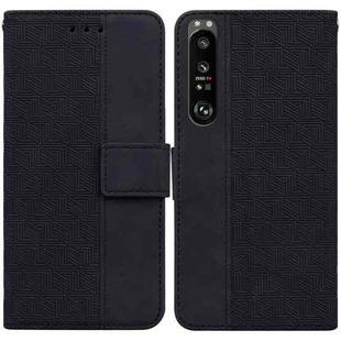 For Sony Xperia 1 III Geometric Embossed Leather Phone Case(Black)
