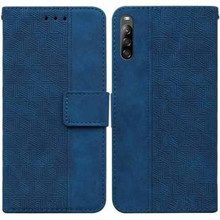 For Sony Xperia L4 Geometric Embossed Leather Phone Case(Blue)