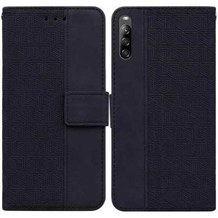 For Sony Xperia L4 Geometric Embossed Leather Phone Case(Black)