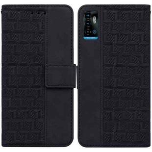 For ZTE Blade A72 / V40 Vita Geometric Embossed Leather Phone Case(Black)