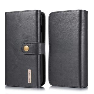 For Galaxy S10 Plus DG.MING Triple Fold Crazy Horse Texture Magnetic Horizontal Flip Leather Case with Holder & Card Slots & Wallet(Black)