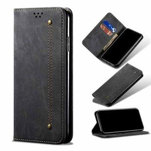 For Motorola Moto E40 / E30 / E20 Denim Texture Flip Leather Phone Case(Black)